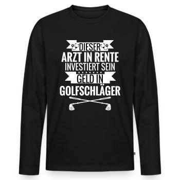 Arzt in Rente Golf Golfschläger - Männer Premium Bio Langarmshirt - Schwarz - Vorne - Nico (187cm)