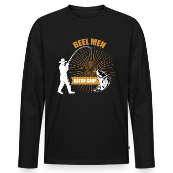 Karpfenangler Spruch Karpgen Angeln - Männer Premium Bio Langarmshirt - Schwarz - Vorne - Nico (187cm)