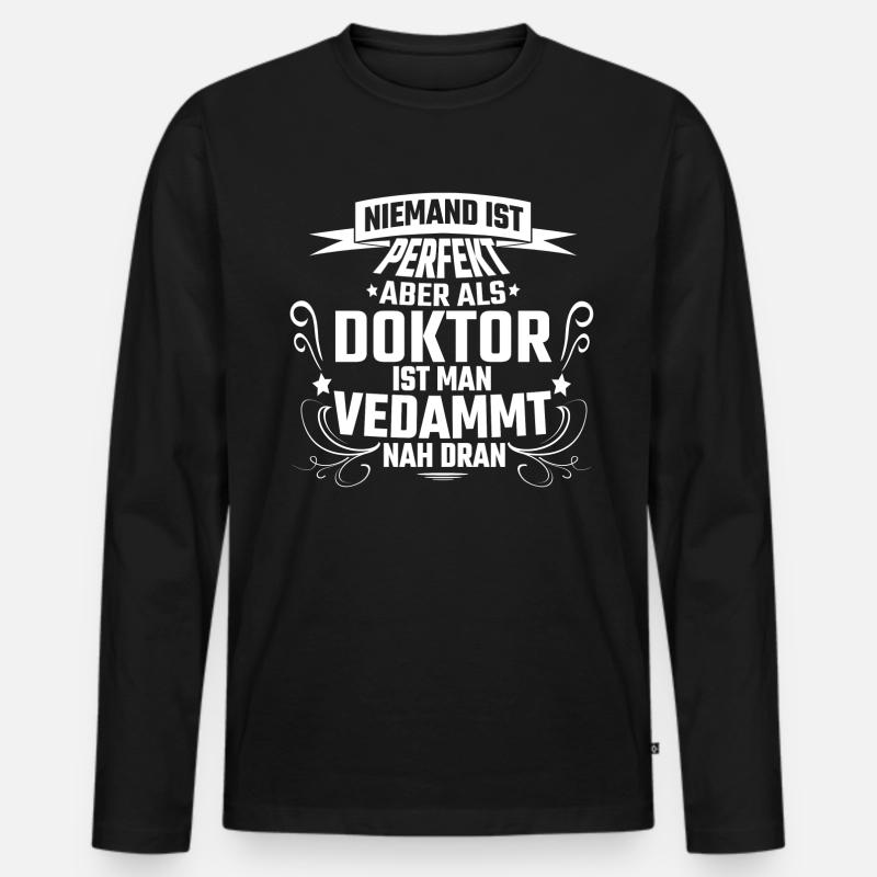 Doktor - Männer Premium Bio Langarmshirt - Schwarz