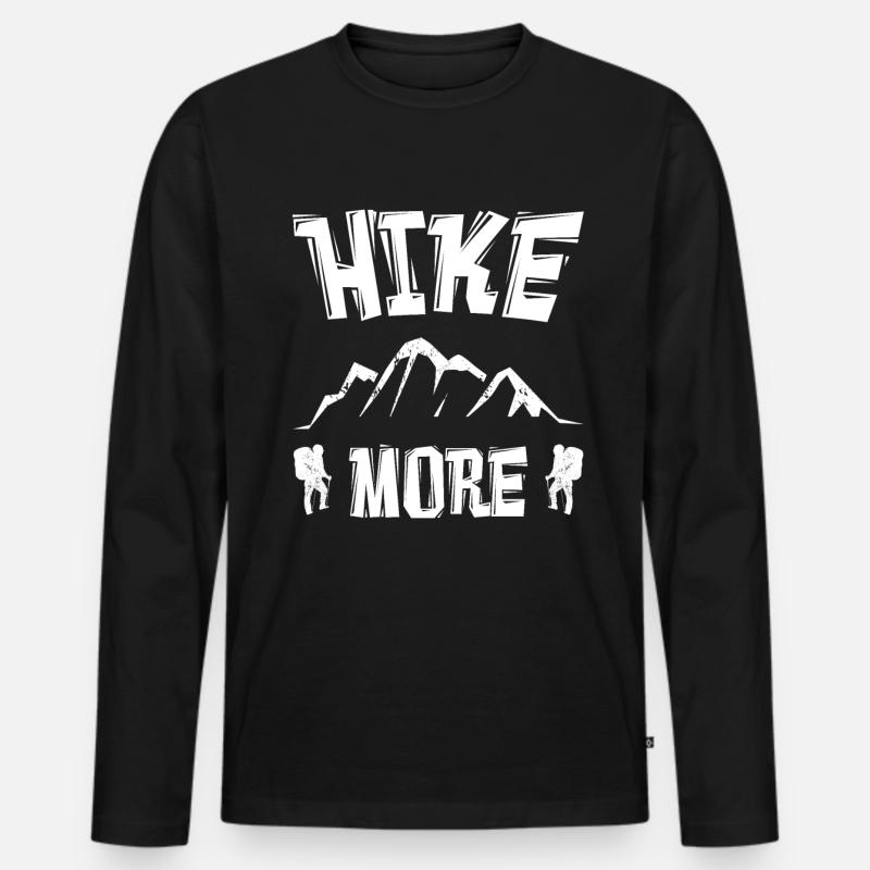 Hike More - Männer Premium Bio Langarmshirt - Schwarz