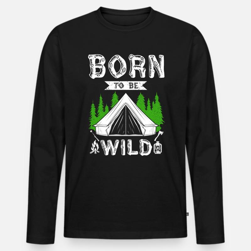 Born to be Wld - Männer Premium Bio Langarmshirt - Schwarz