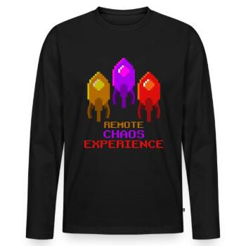 Expérience de chaos à distance - T-shirt manches longues Premium bio Homme - noir - Devant - Nico (187cm)