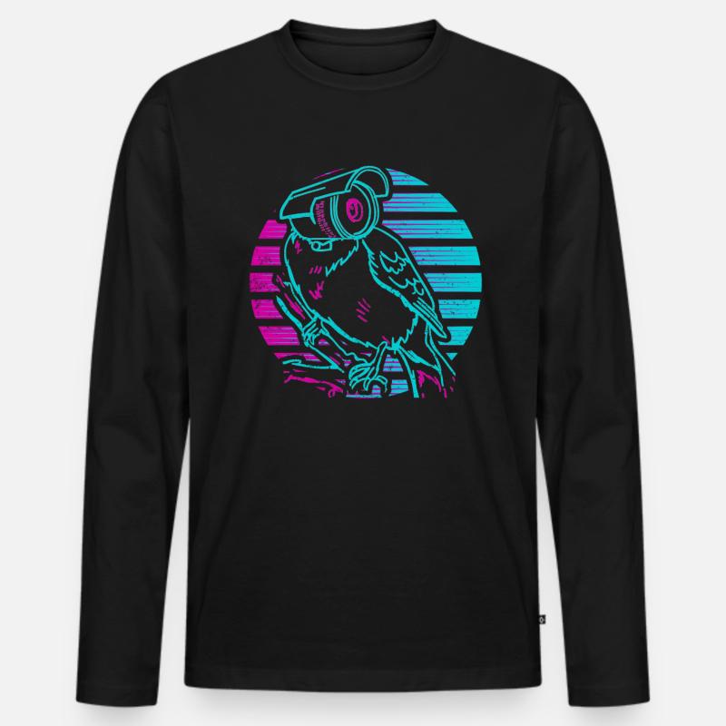 Birds Are Not Real - Männer Premium Bio Langarmshirt - Schwarz