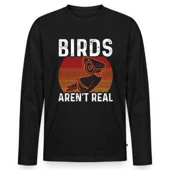 Birds Are Not Real - Men's Premium Organic Long Sleeve Shirt - black - Front - Nico (187cm)