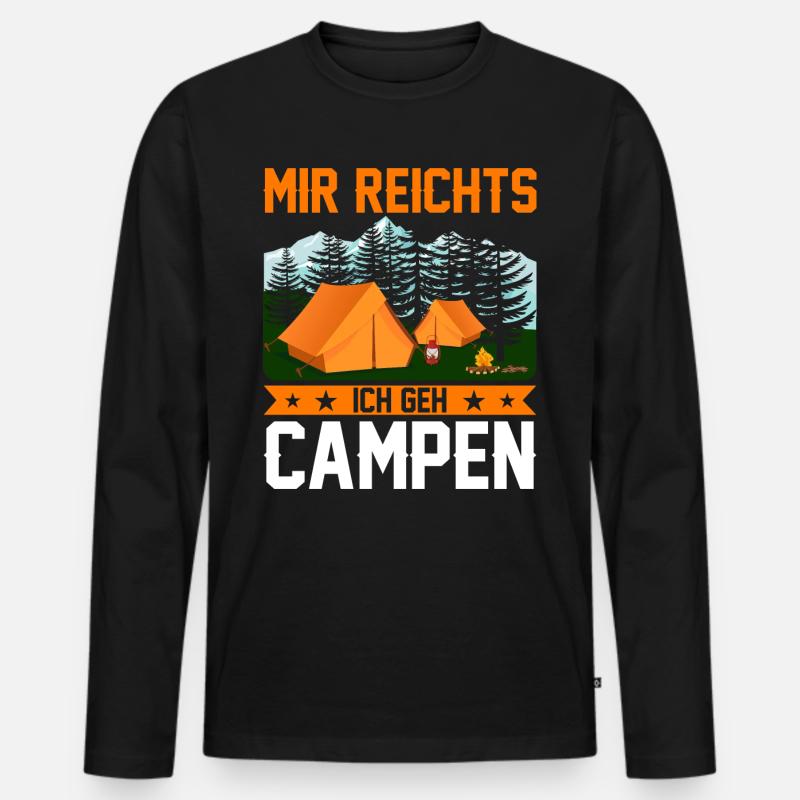 Mir reicht´s, ich bin campen - Männer Premium Bio Langarmshirt - Schwarz