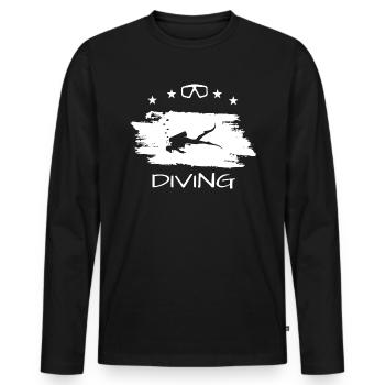Diving - Männer Premium Bio Langarmshirt - Schwarz - Vorne - Nico (187cm)