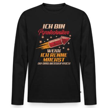 Pyrotechniker Rennen - Männer Premium Bio Langarmshirt - Schwarz - Vorne - Nico (187cm)