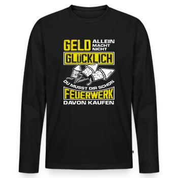 Pyrotechniker Raketen Feuerwerk Lustiger Spruch - Männer Premium Bio Langarmshirt - Schwarz - Vorne - Nico (187cm)