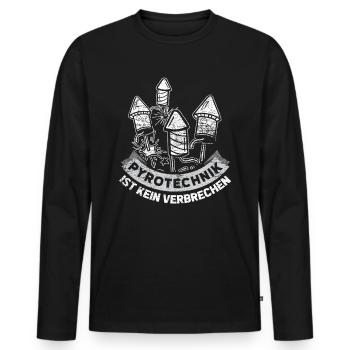 Pyrotechnik Verbrechen - Männer Premium Bio Langarmshirt - Schwarz - Vorne - Nico (187cm)