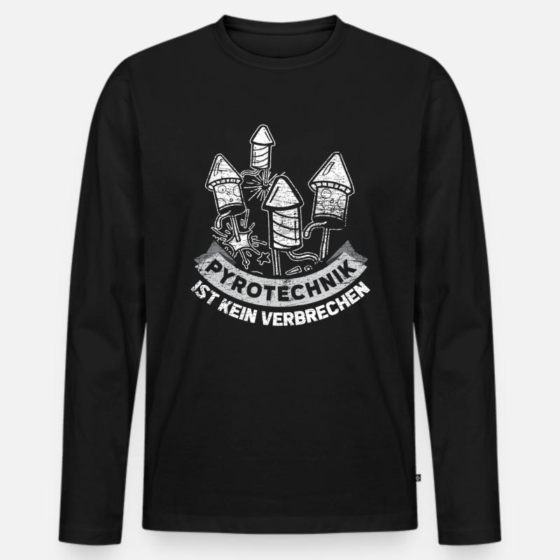 Pyrotechnik Verbrechen - Männer Premium Bio Langarmshirt - Schwarz