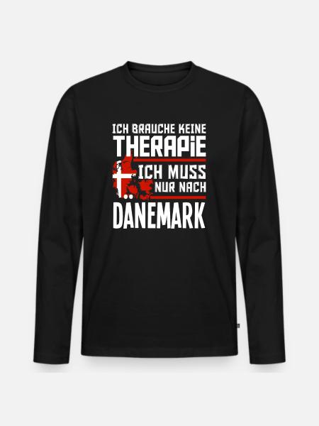 Dänemark Therapie - Männer Premium Bio Langarmshirt - Schwarz