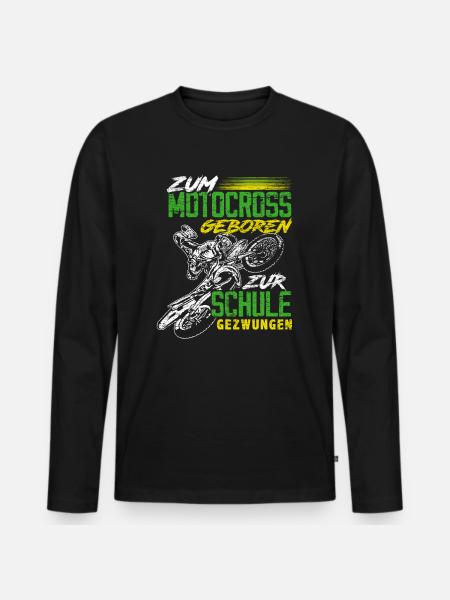 Motocross Schule - Männer Premium Bio Langarmshirt - Schwarz