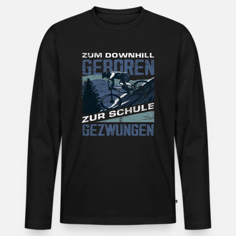 Fahrrad Downhill - Männer Premium Bio Langarmshirt - Schwarz