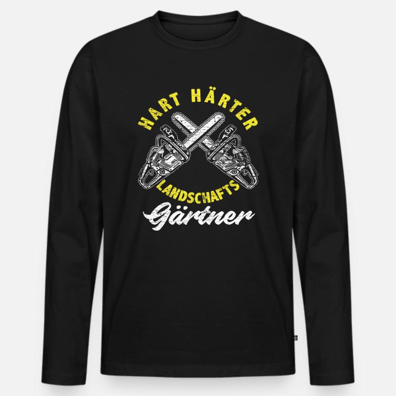 Gärtner Landschaftsgärtner - Männer Premium Bio Langarmshirt - Schwarz