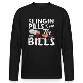 pharmacist - Men's Premium Organic Long Sleeve Shirt - black - Front - Nico (187cm)