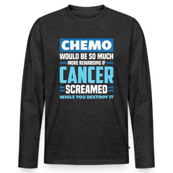 Traitement chimio-cancéreux - T-shirt manches longues Premium bio Homme - anthracite chiné - Devant - Nico (187cm)