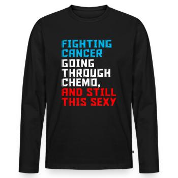 Chemo Motivation - Männer Premium Bio Langarmshirt - Schwarz - Vorne - Nico (187cm)
