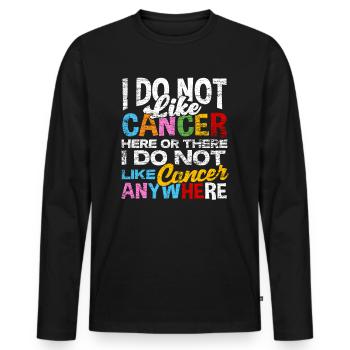 Paroles de thérapie chimio-cancer cure - T-shirt manches longues Premium bio Homme - noir - Devant - Nico (187cm)