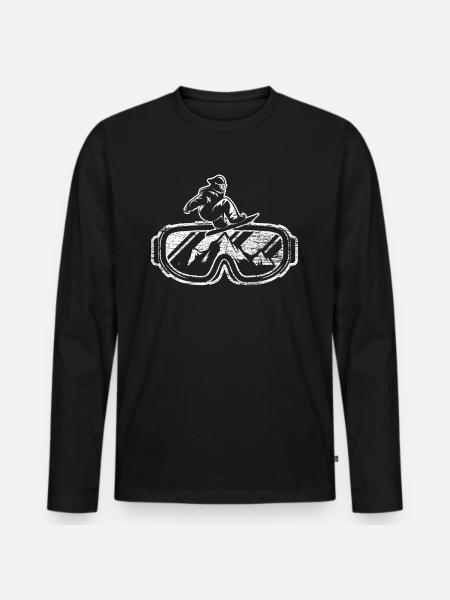 Snowboard Mountains Sport - Men's Premium Organic Long Sleeve Shirt - black