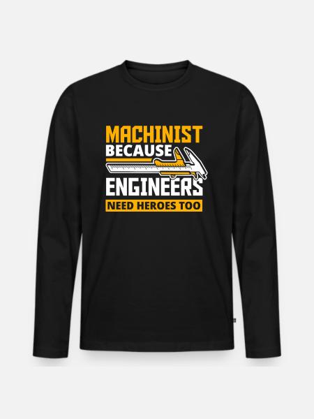 Proud machinist - Men's Premium Organic Long Sleeve Shirt - black