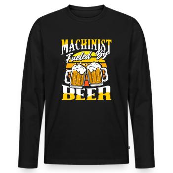 Machinist beer lover - Men's Premium Organic Long Sleeve Shirt - black - Front - Nico (187cm)