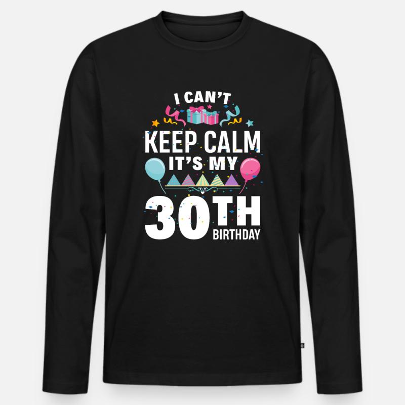 30. Geburtstag - Männer Premium Bio Langarmshirt - Schwarz