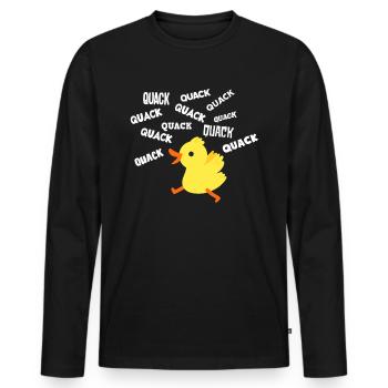 Duck quack quack quack - Men's Premium Organic Long Sleeve Shirt - black - Front - Nico (187cm)