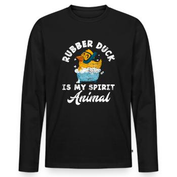 Baignoire de canard - T-shirt manches longues Premium bio Homme - noir - Devant - Nico (187cm)