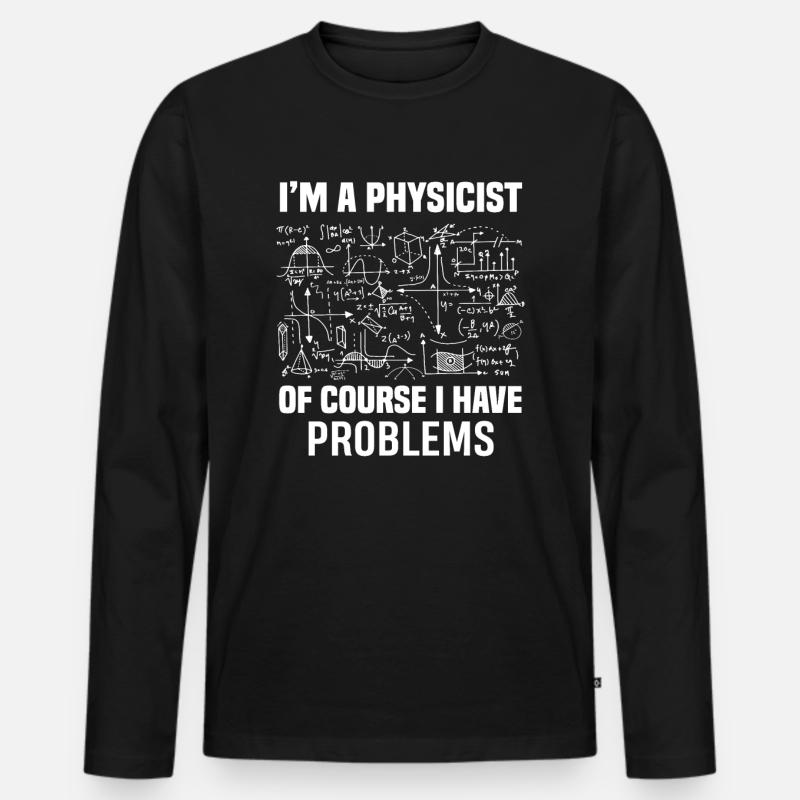 Physics math formulas study - Men's Premium Organic Long Sleeve Shirt - black