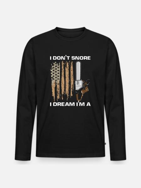 Chainsaw USA flag saying - Men's Premium Organic Long Sleeve Shirt - black