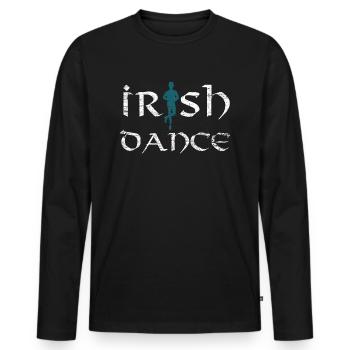 Irischer Tanz - Männer Premium Bio Langarmshirt - Schwarz - Vorne - Nico (187cm)