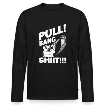 Clay pigeon shooting as well as a gift - Men's Premium Organic Long Sleeve Shirt - black - Front - Nico (187cm)