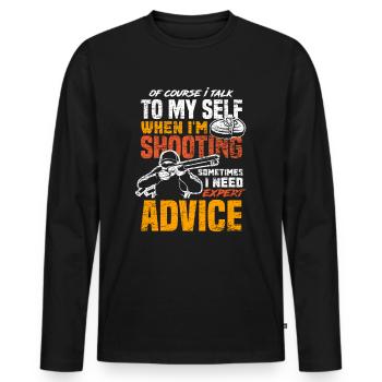 Tontaubenschießen Ratschlag Geschenk - Männer Premium Bio Langarmshirt - Schwarz - Vorne - Nico (187cm)