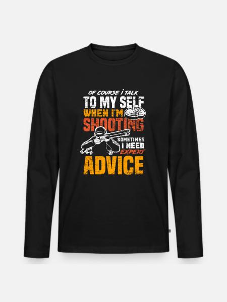 Clay pigeon shooting advice gift - Men's Premium Organic Long Sleeve Shirt - black