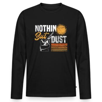Clay pigeon shooting dust gift - Men's Premium Organic Long Sleeve Shirt - black - Front - Nico (187cm)