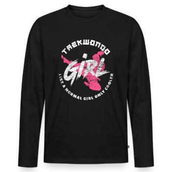 Cadeau d'arts martiaux de combattant de taekwondo - T-shirt manches longues Premium bio Homme - noir - Devant - Nico (187cm)