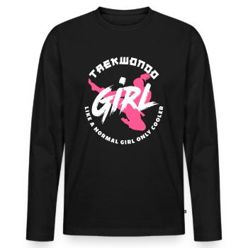 Idée cadeau de taekwondo fille sportive - T-shirt manches longues Premium bio Homme - noir - Devant - Nico (187cm)