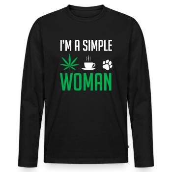 Cannabis women coffee dogs - Men's Premium Organic Long Sleeve Shirt - black - Front - Nico (187cm)