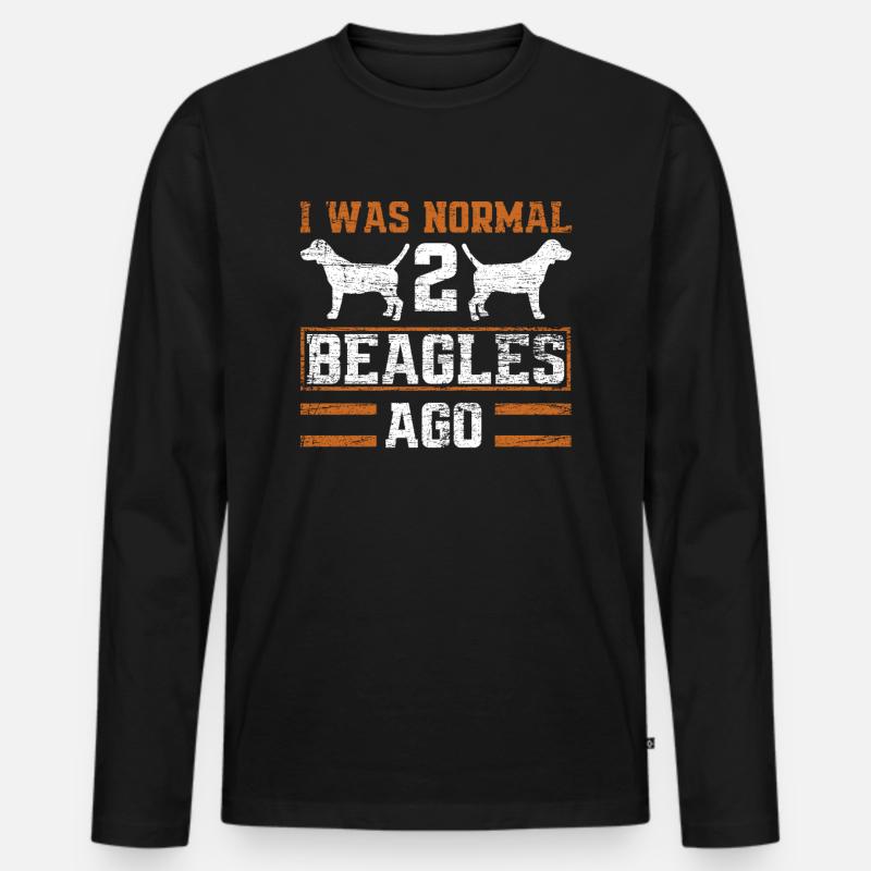 Beagle - Männer Premium Bio Langarmshirt - Schwarz