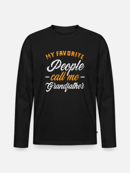 Stolzer Opa - Männer Premium Bio Langarmshirt - Schwarz