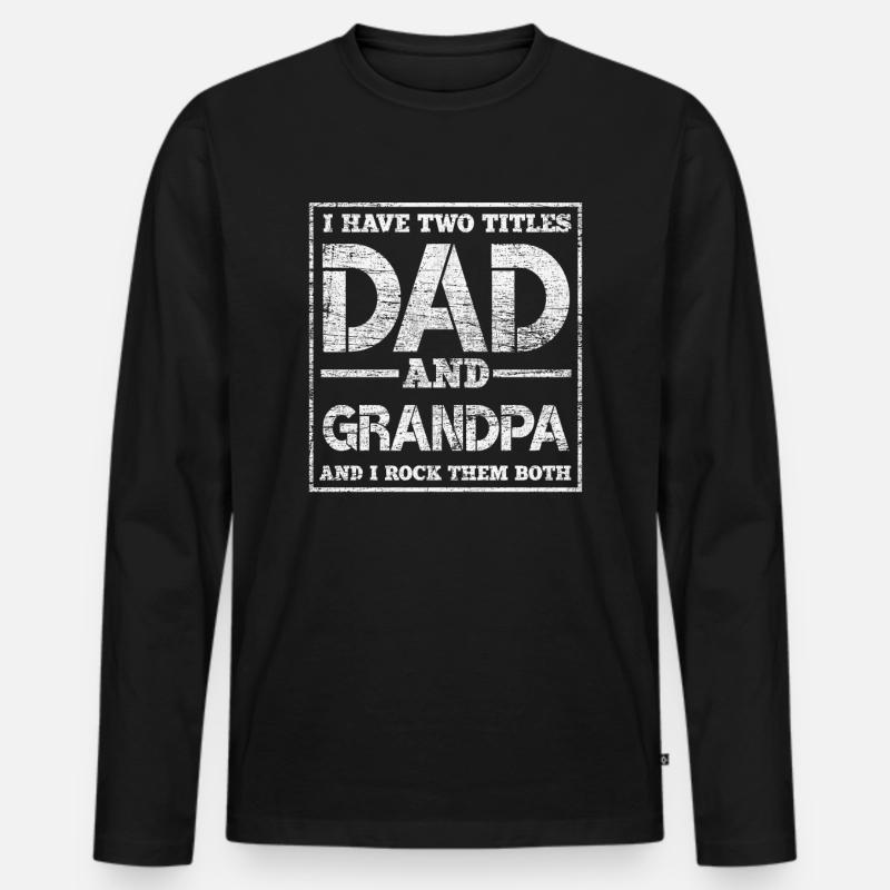 Opa Papa Geschenk - Männer Premium Bio Langarmshirt - Schwarz