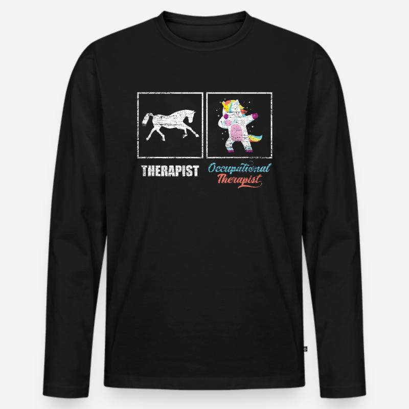Stolzer Ergotherapeut - Männer Premium Bio Langarmshirt - Schwarz