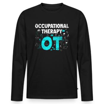 Occupational therapist occupational therapy - Men's Premium Organic Long Sleeve Shirt - black - Front - Nico (187cm)