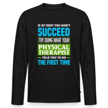 Physiotherapist Work Patient - Men's Premium Organic Long Sleeve Shirt - black - Front - Nico (187cm)