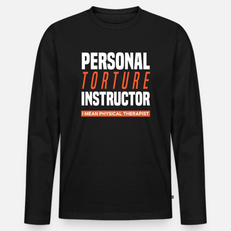 Stolzer Physiotherapeut - Männer Premium Bio Langarmshirt - Schwarz