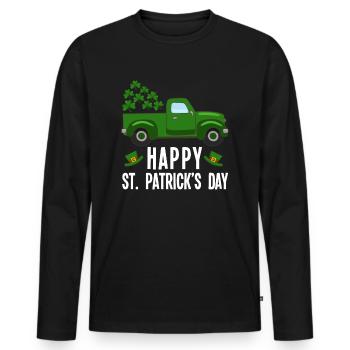La Saint-Patrick - T-shirt manches longues Premium bio Homme - noir - Devant - Nico (187cm)