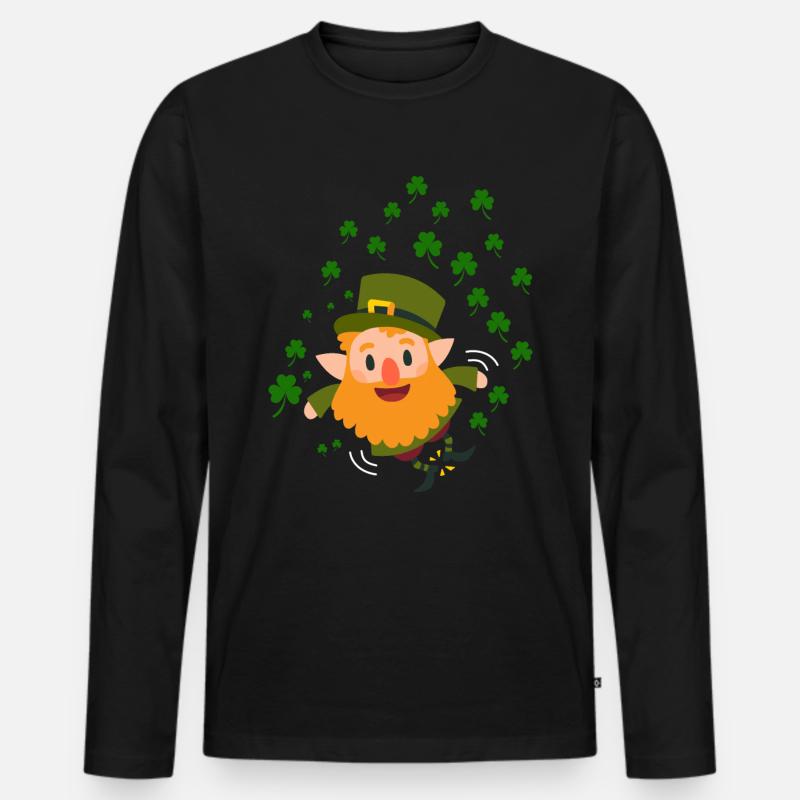 St. Patrick's Day Kinder Kind - Männer Premium Bio Langarmshirt - Schwarz