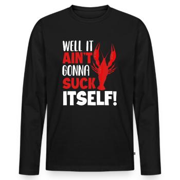 Langoustes Sucer mer Langouste - T-shirt manches longues Premium bio Homme - noir - Devant - Nico (187cm)