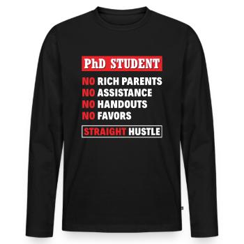 Doktorand Student - Männer Premium Bio Langarmshirt - Schwarz - Vorne - Nico (187cm)