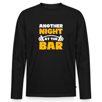 Bodybuilder une autre nuit au bar - T-shirt manches longues Premium bio Homme - noir - Devant - Nico (187cm)